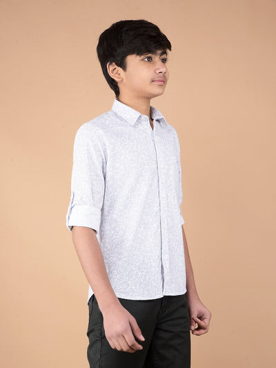 Purple Floral Print Shirt-Boys Shirts-Crimsoune Club