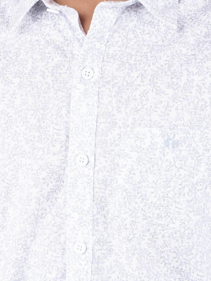 Purple Floral Print Shirt-Boys Shirts-Crimsoune Club