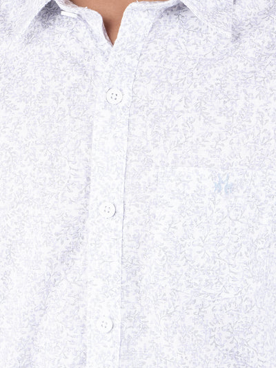 Purple Floral Print Shirt-Boys Shirts-Crimsoune Club