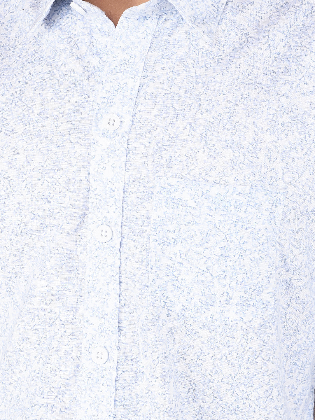 Blue Floral Print Shirt-Boys Shirts-Crimsoune Club