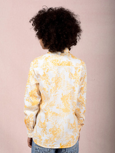 Orange Printed Shirt-Boys Shirts-Crimsoune Club