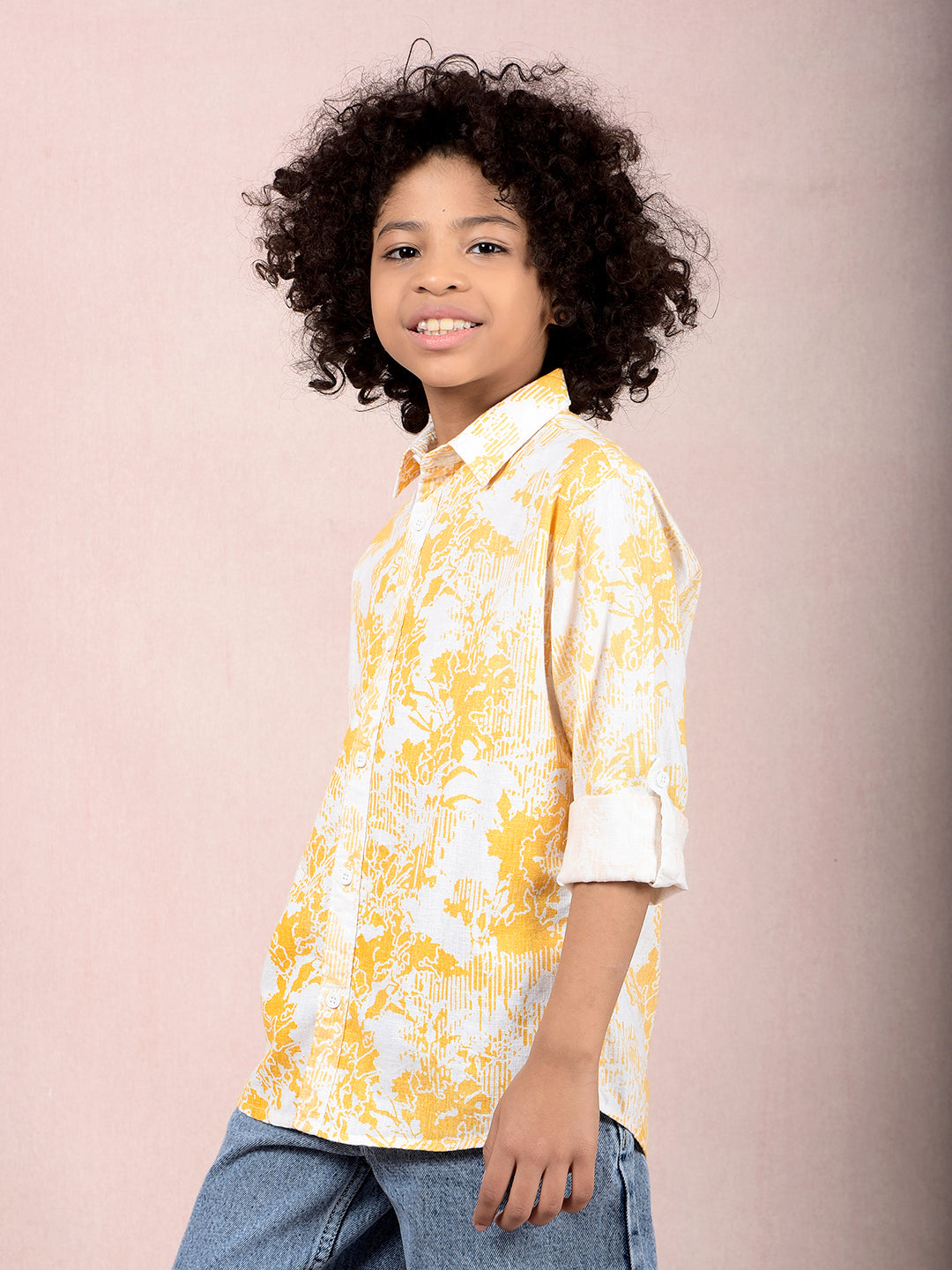 Orange Printed Shirt-Boys Shirts-Crimsoune Club