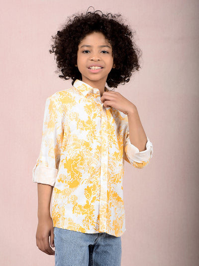 Orange Printed Shirt-Boys Shirts-Crimsoune Club