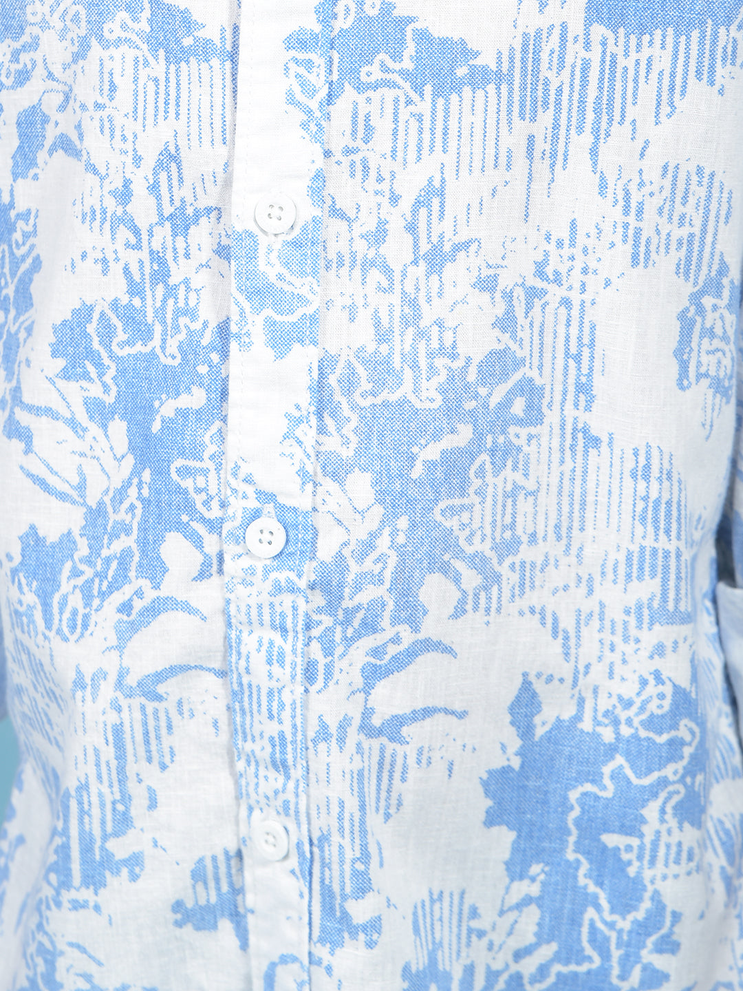 Blue Floral Print Shirt-Boys Shirts-Crimsoune Club