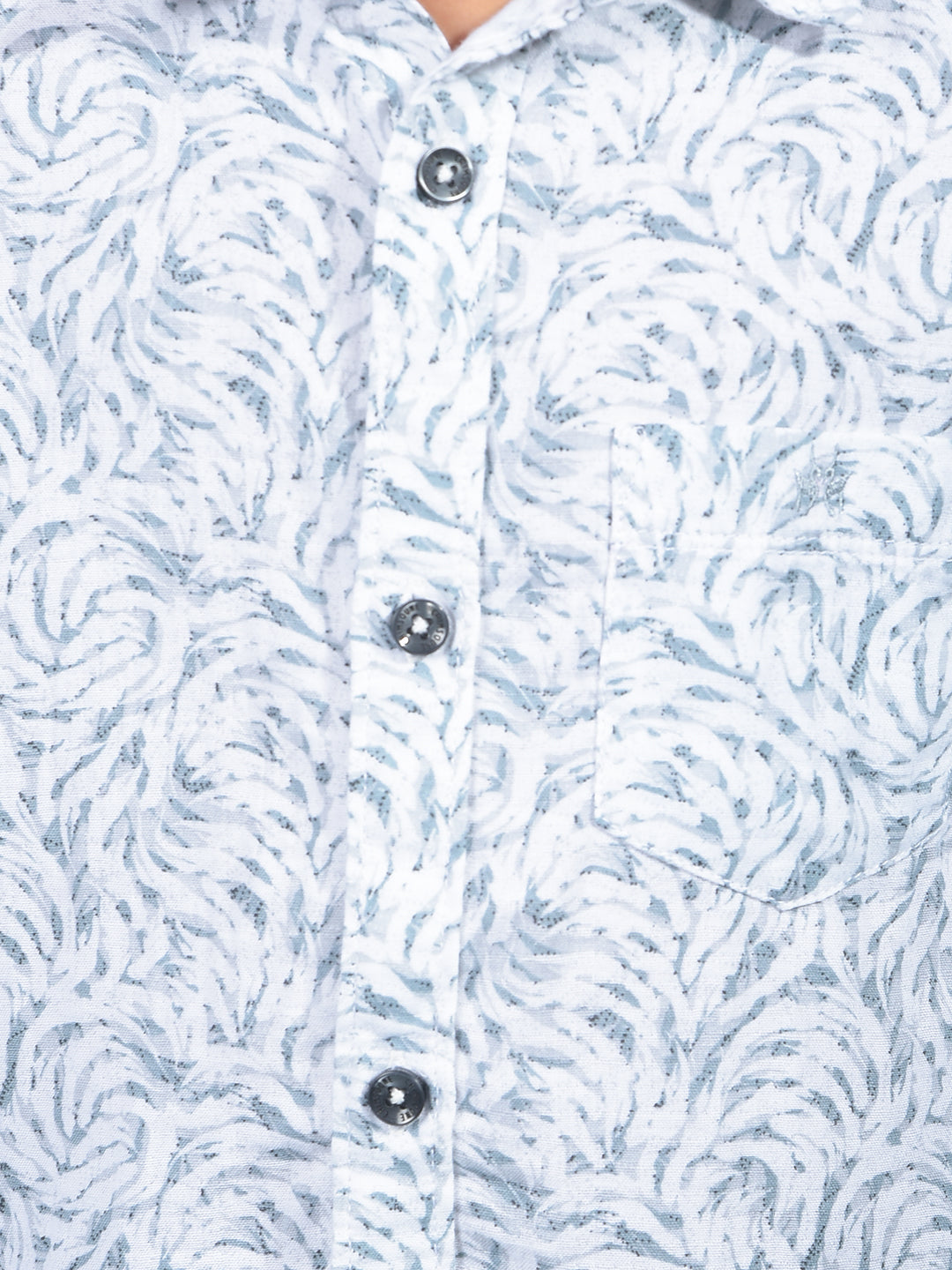 Grey Floral Print 100% Cotton Shirt-Boys Shirts-Crimsoune Club