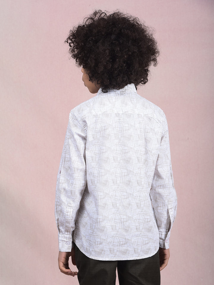 Olive Printed Shirt-Boys Shirts-Crimsoune Club