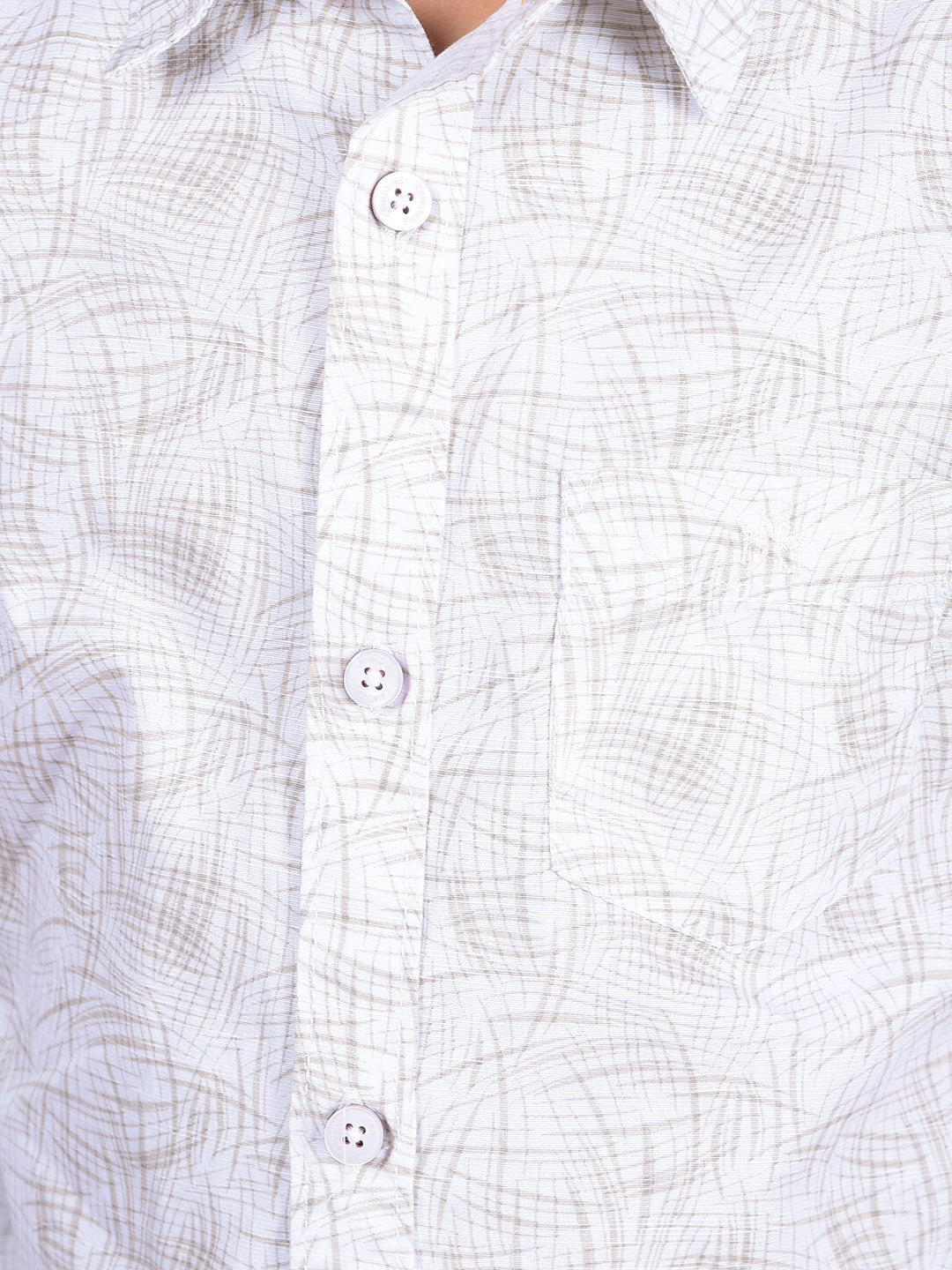 Olive Printed Shirt-Boys Shirts-Crimsoune Club