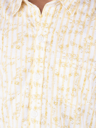 Yellow Floral Print Shirt-Boys Shirts-Crimsoune Club