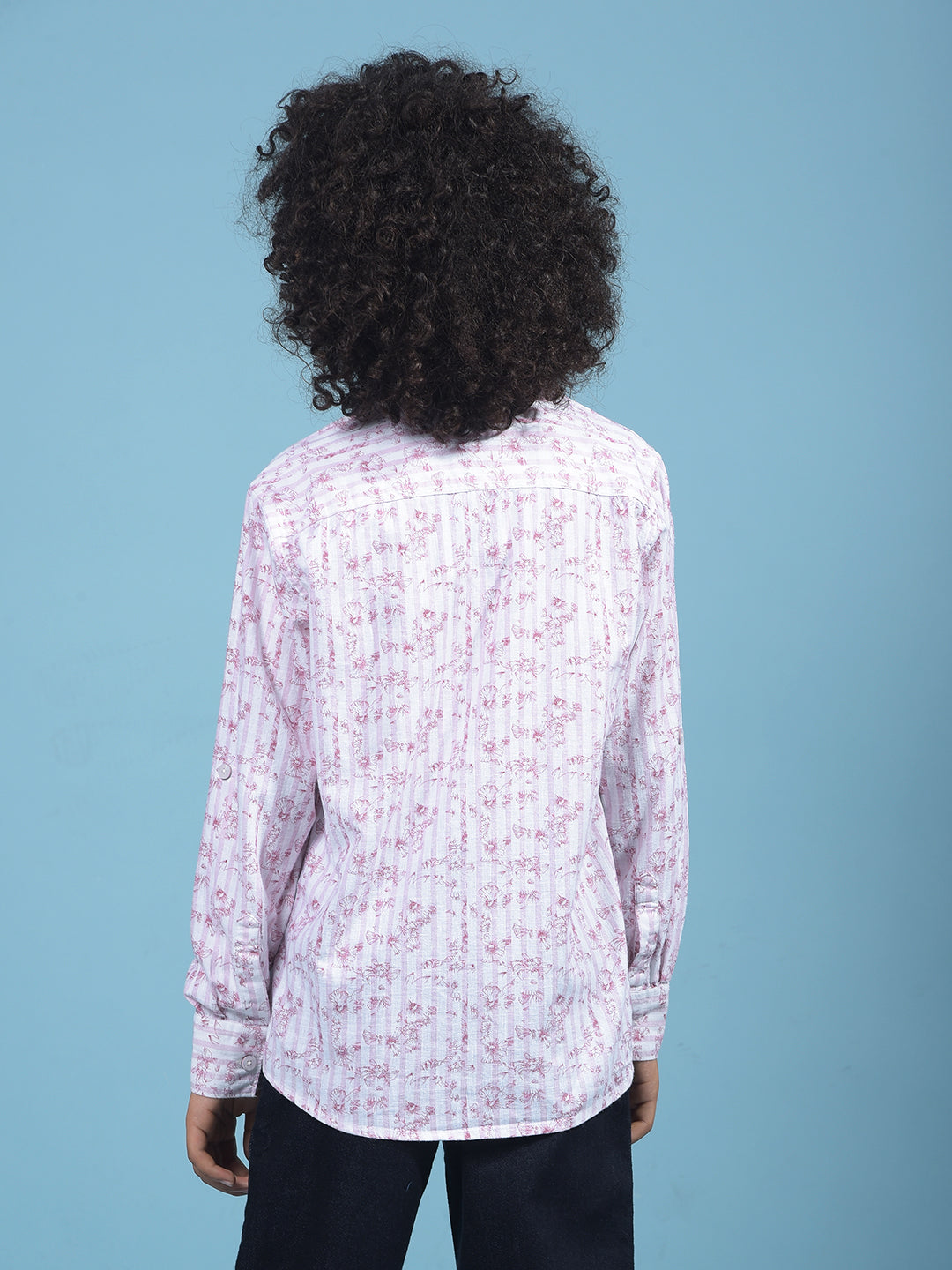 Pink Floral Print Shirt-Boys Shirts-Crimsoune Club