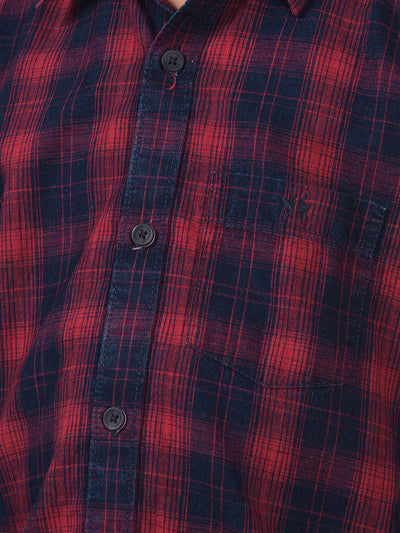 Red Checked 100% Cotton Shirt-Boys Shirts-Crimsoune Club