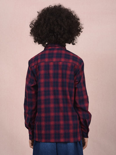Red Checked 100% Cotton Shirt-Boys Shirts-Crimsoune Club