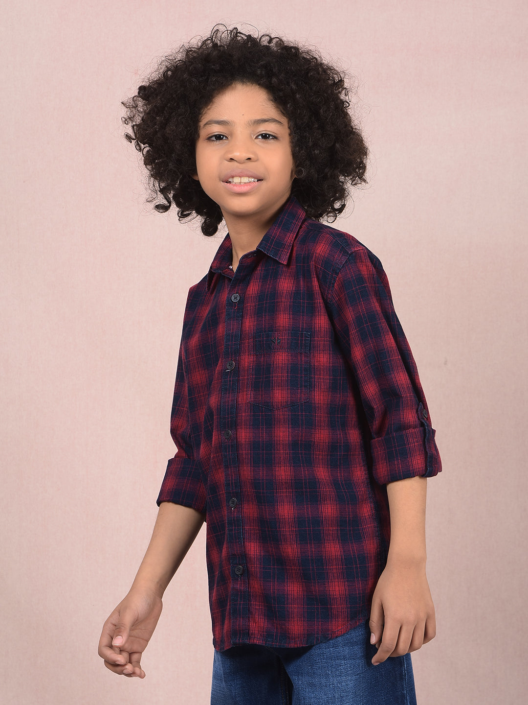 Red Checked 100% Cotton Shirt-Boys Shirts-Crimsoune Club