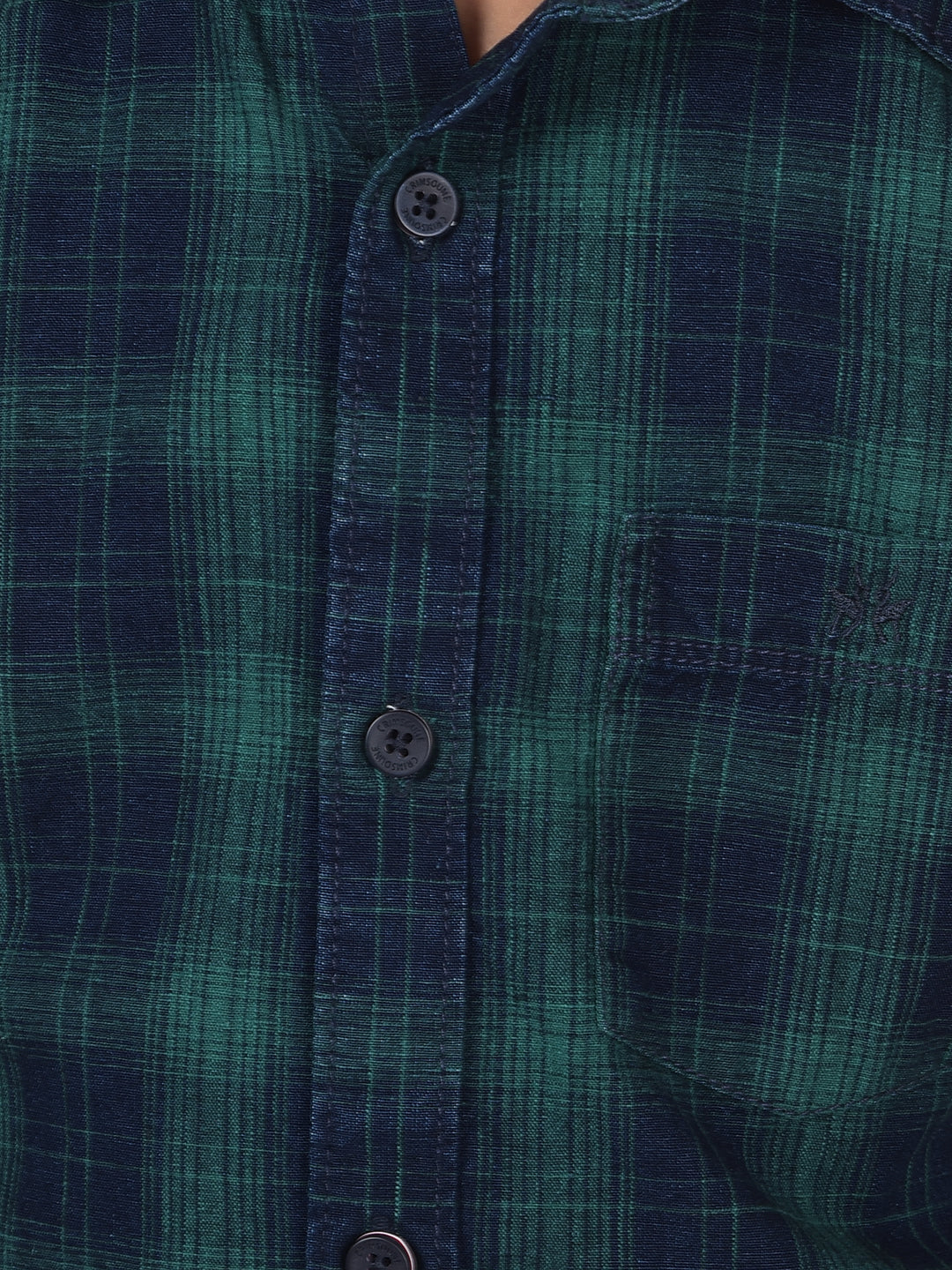 Green Checked 100% Cotton Shirt-Boys Shirts-Crimsoune Club