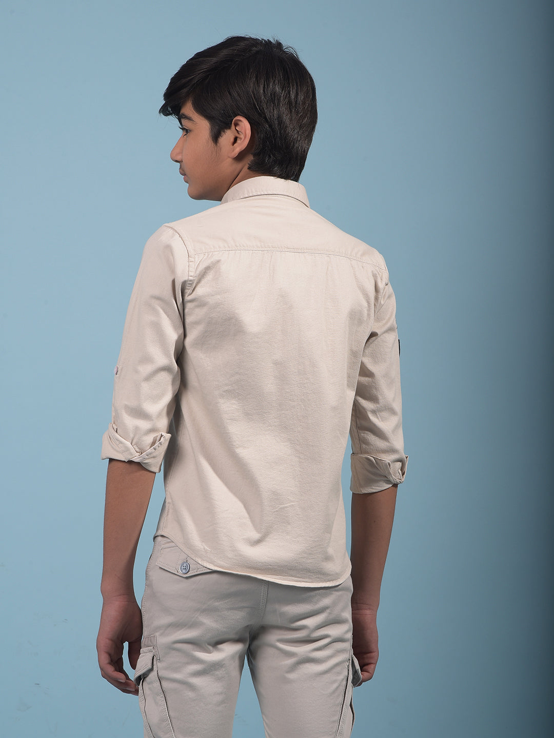 Beige Shirt-Boys Shirts-Crimsoune Club