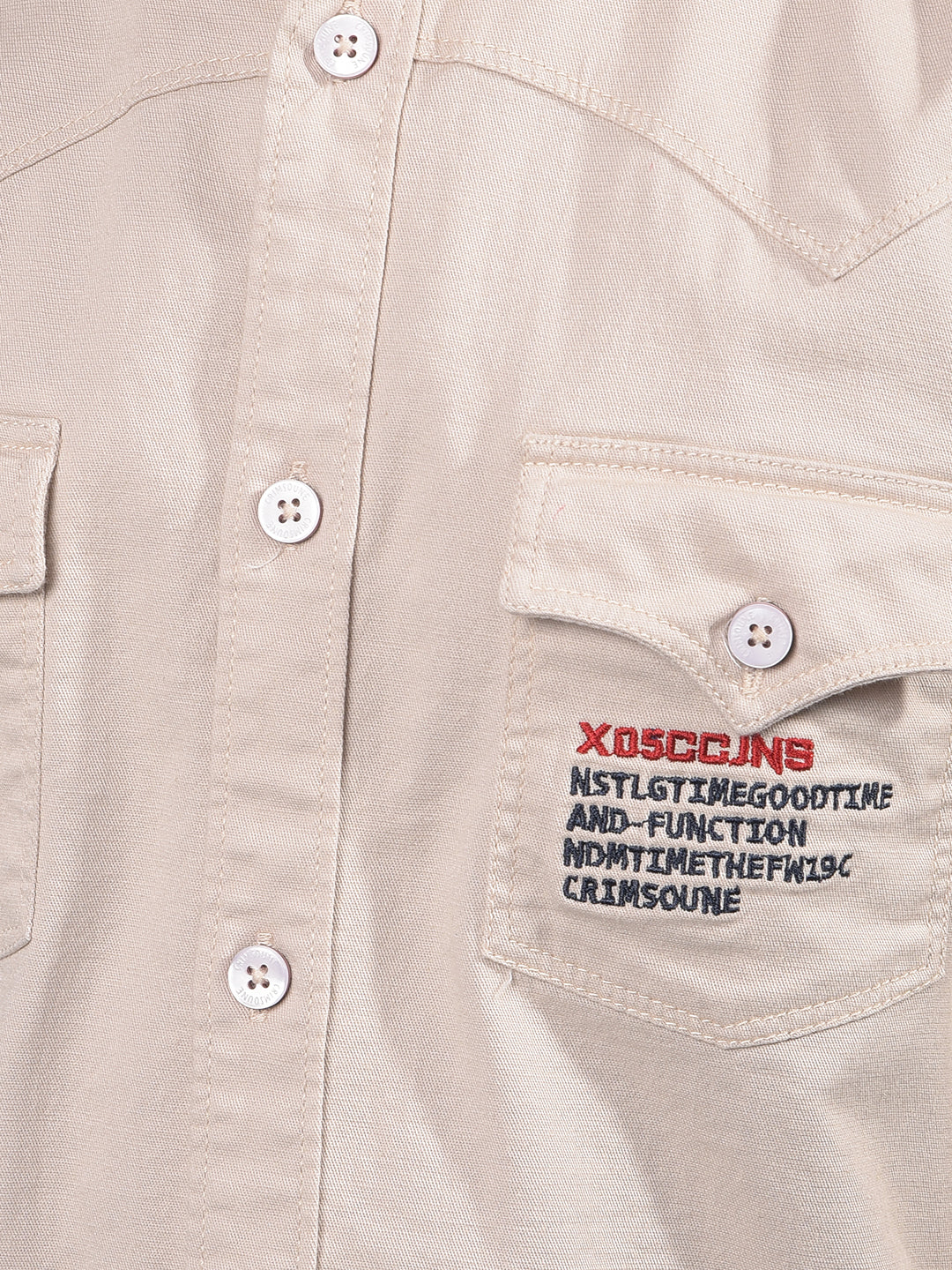 Beige Shirt-Boys Shirts-Crimsoune Club