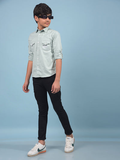 Green Shirt-Boys Shirts-Crimsoune Club