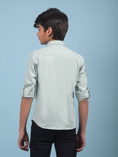 Green Shirt-Boys Shirts-Crimsoune Club