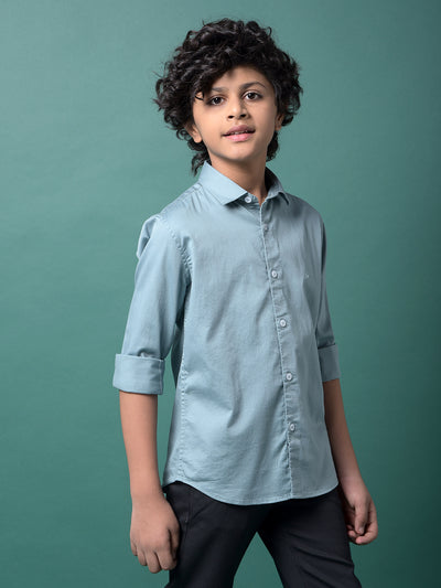 Green Shirt-Boys Shirts-Crimsoune Club
