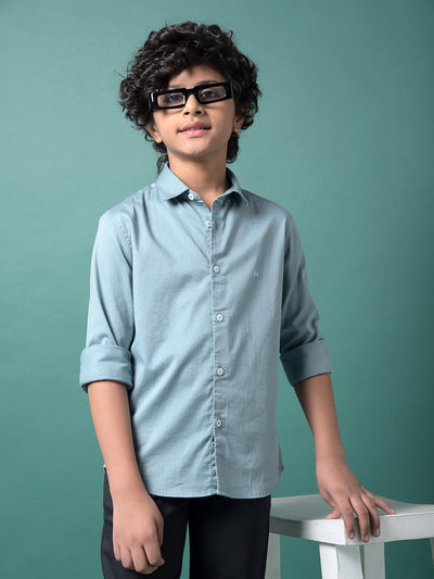 Green Shirt-Boys Shirts-Crimsoune Club