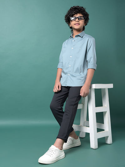 Green Shirt-Boys Shirts-Crimsoune Club