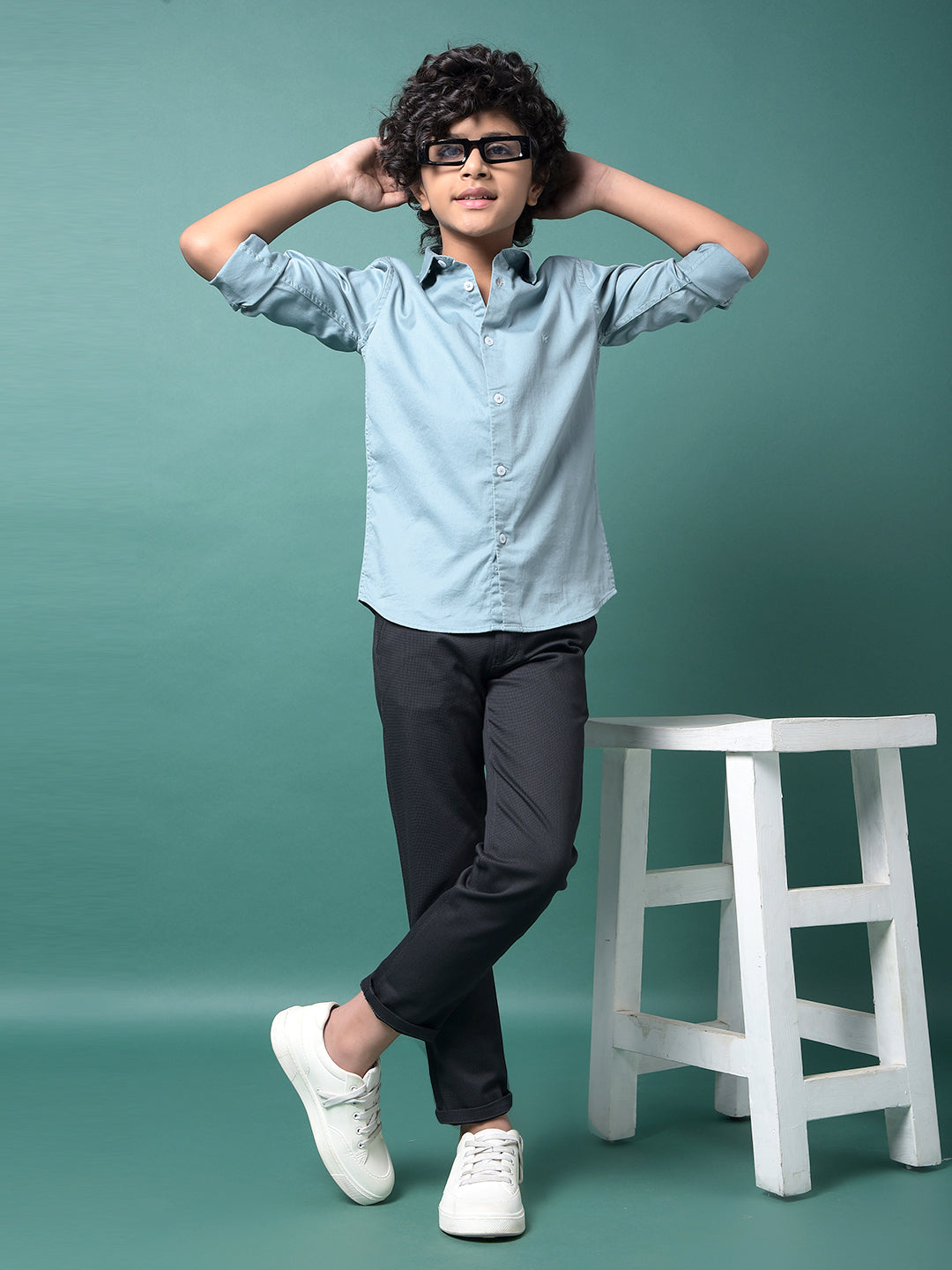 Green Shirt-Boys Shirts-Crimsoune Club