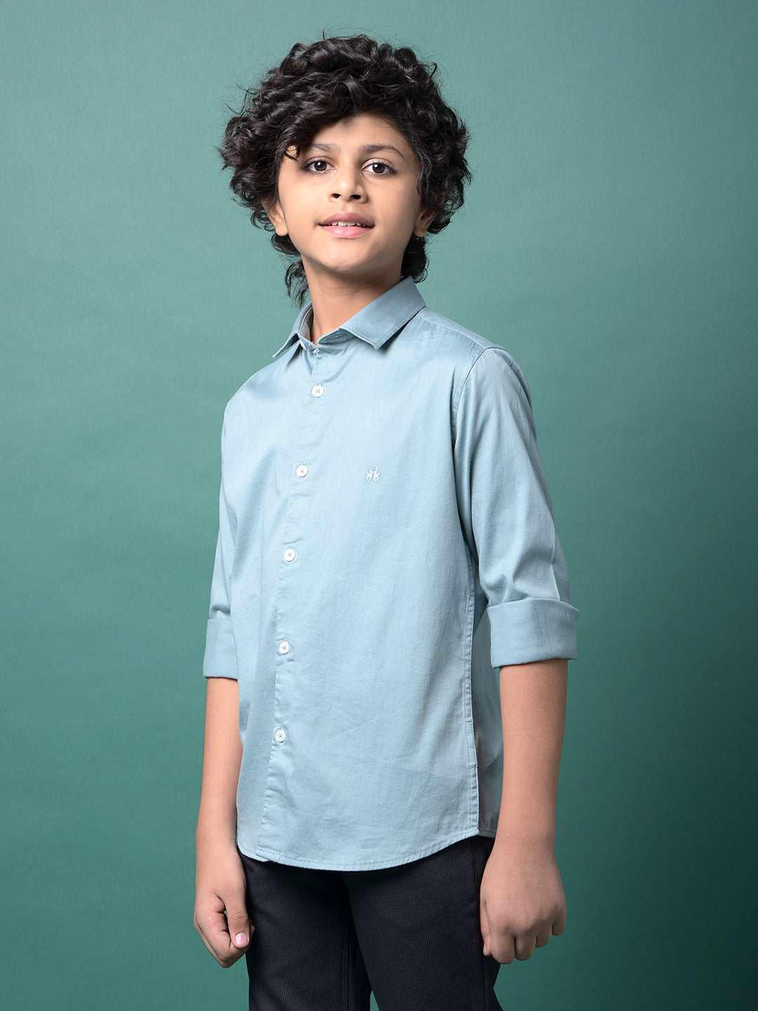 Green Shirt-Boys Shirts-Crimsoune Club