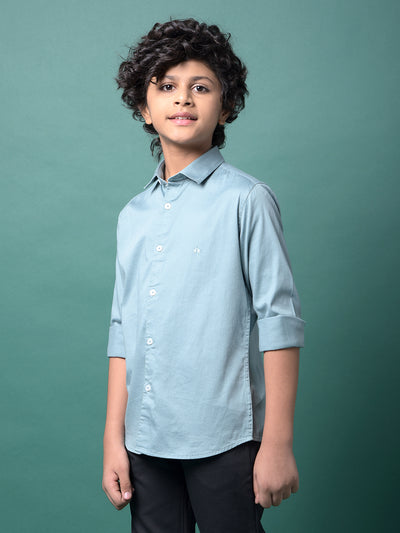Green Shirt-Boys Shirts-Crimsoune Club