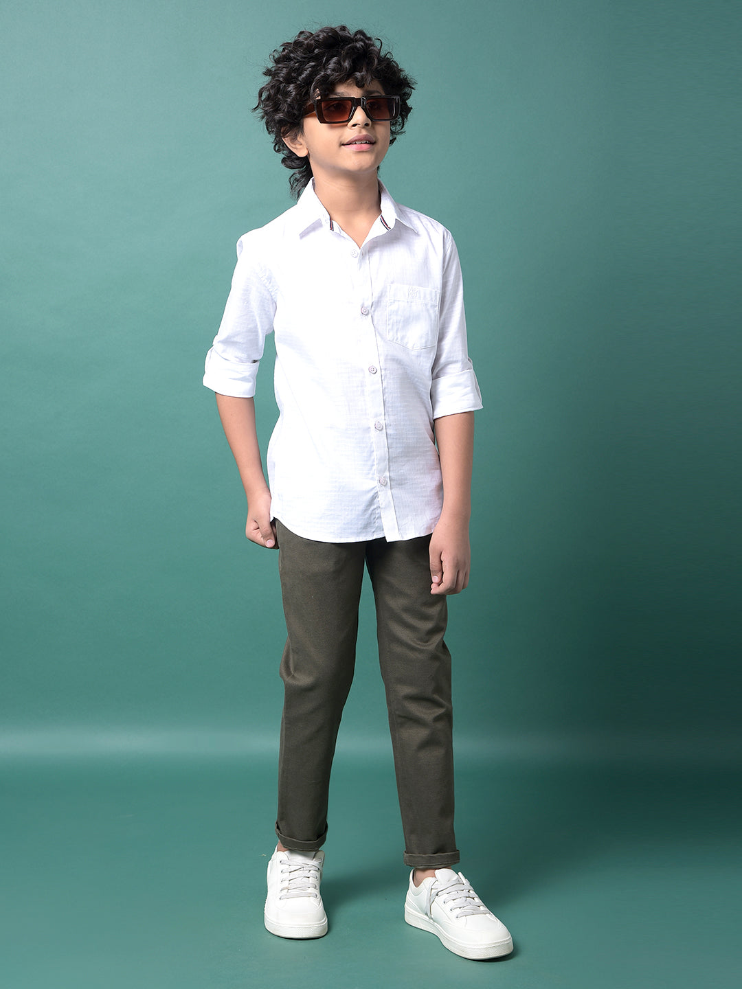 White Checked Shirt-Boys Shirts-Crimsoune Club