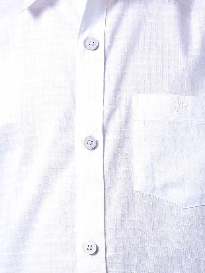 White Checked Shirt-Boys Shirts-Crimsoune Club