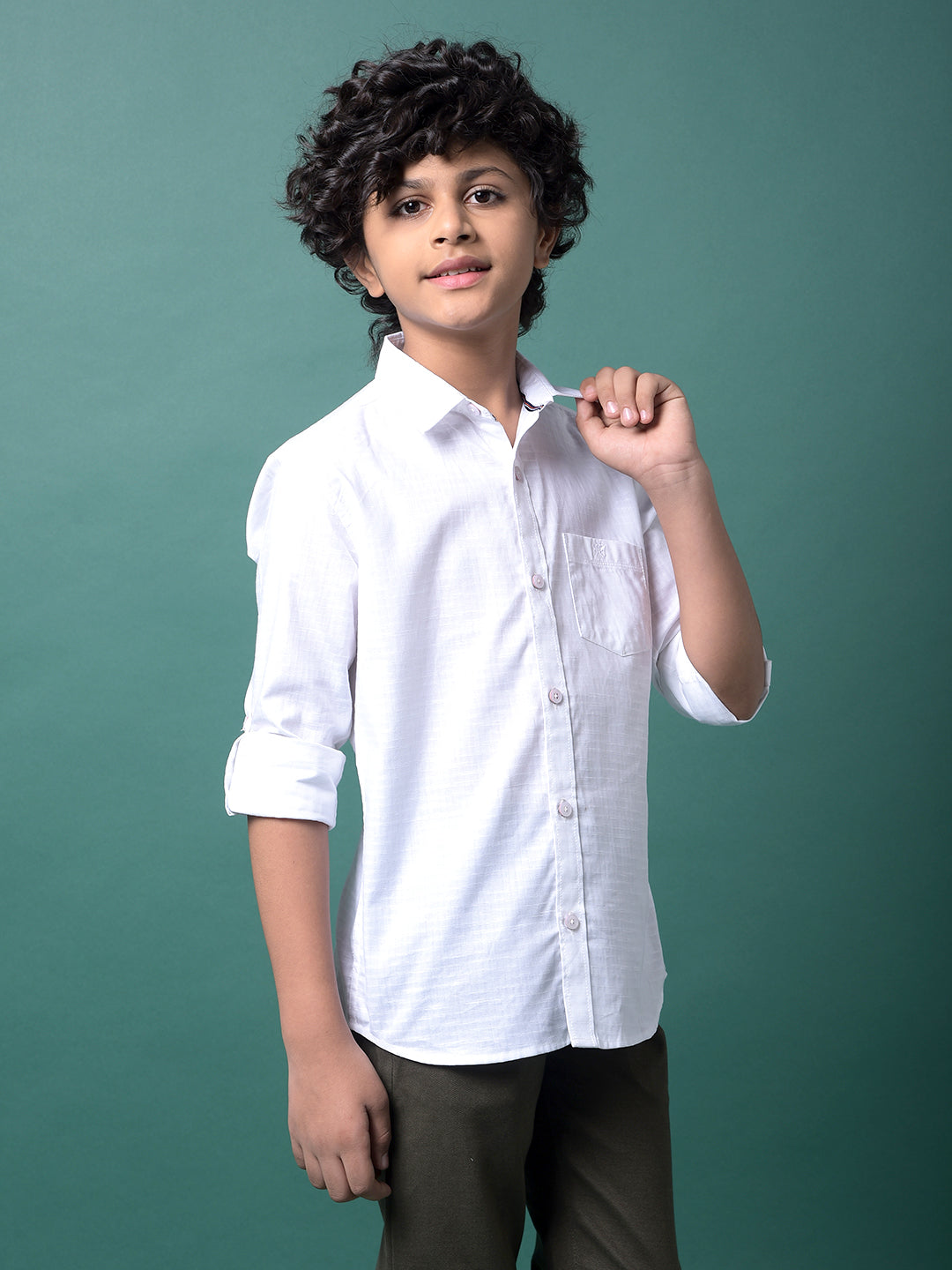 White Checked Shirt-Boys Shirts-Crimsoune Club