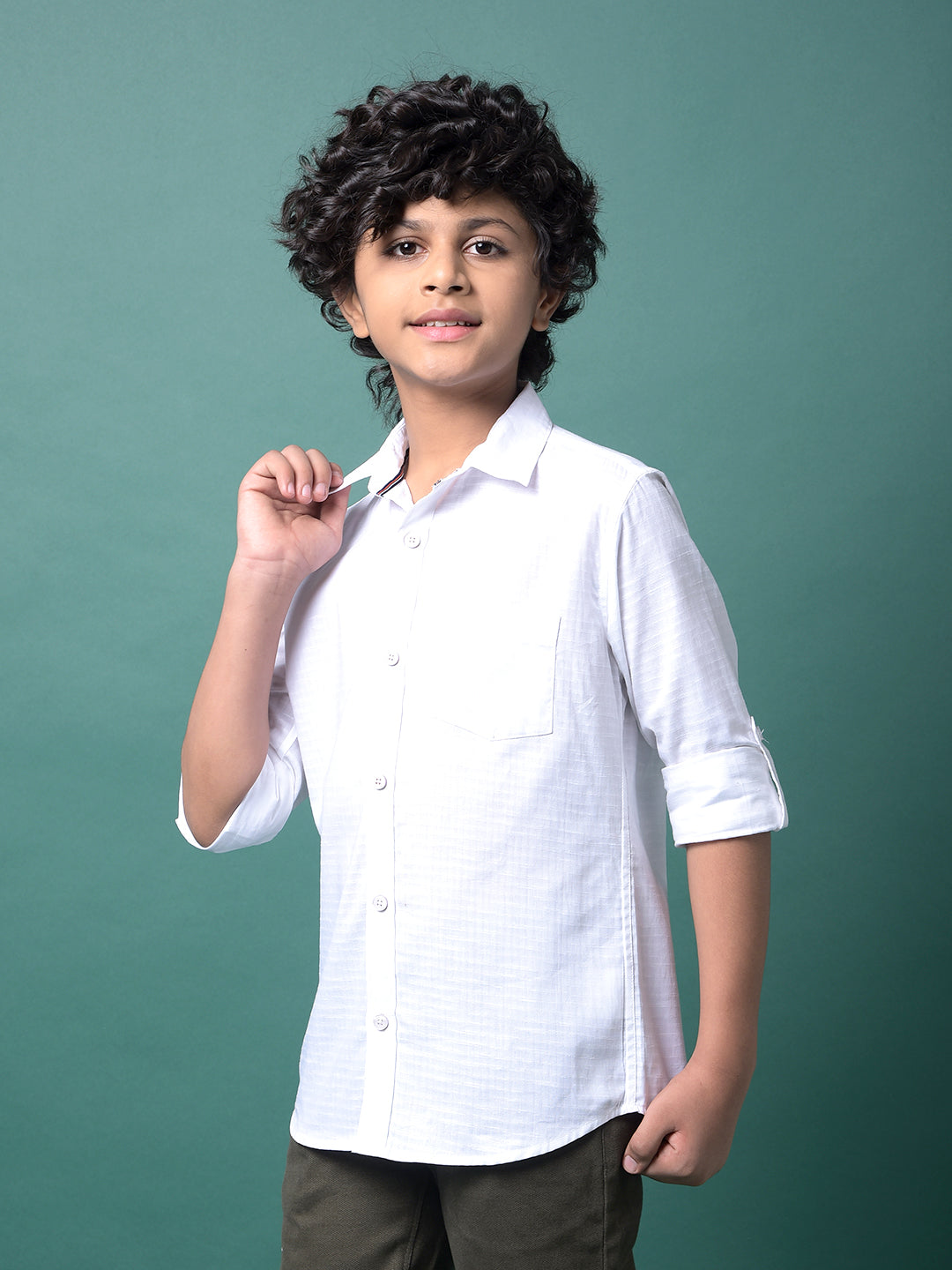 White Checked Shirt-Boys Shirts-Crimsoune Club