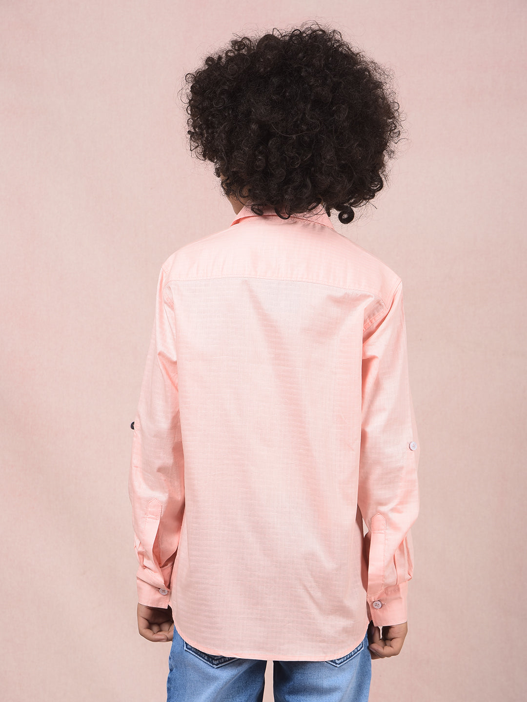 Peach Printed Shirt-Boys Shirts-Crimsoune Club