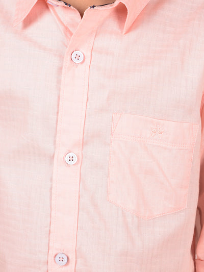 Peach Printed Shirt-Boys Shirts-Crimsoune Club