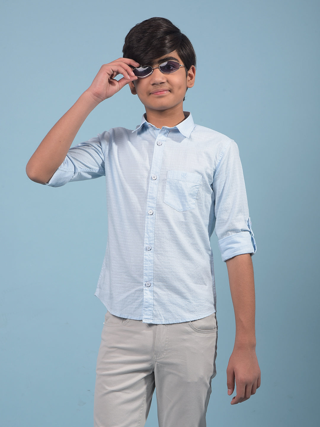 Blue Shirt-Boys Shirts-Crimsoune Club