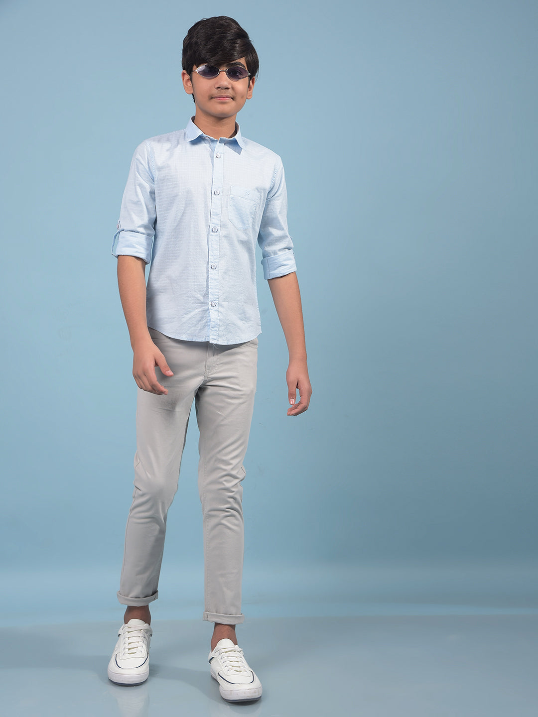 Blue Shirt-Boys Shirts-Crimsoune Club