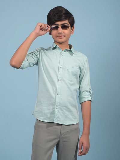 Green Shirt-Boys Shirts-Crimsoune Club