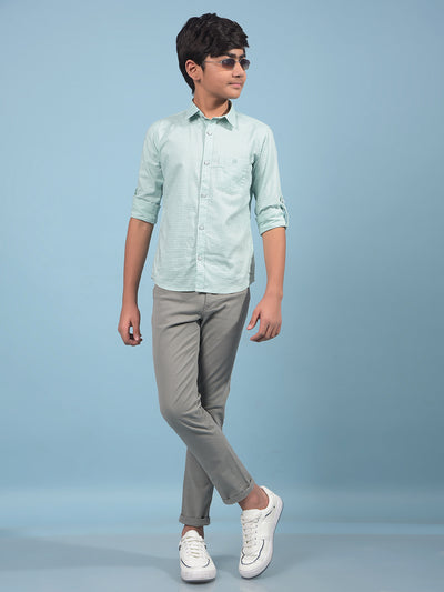 Green Shirt-Boys Shirts-Crimsoune Club