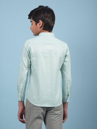 Green Shirt-Boys Shirts-Crimsoune Club