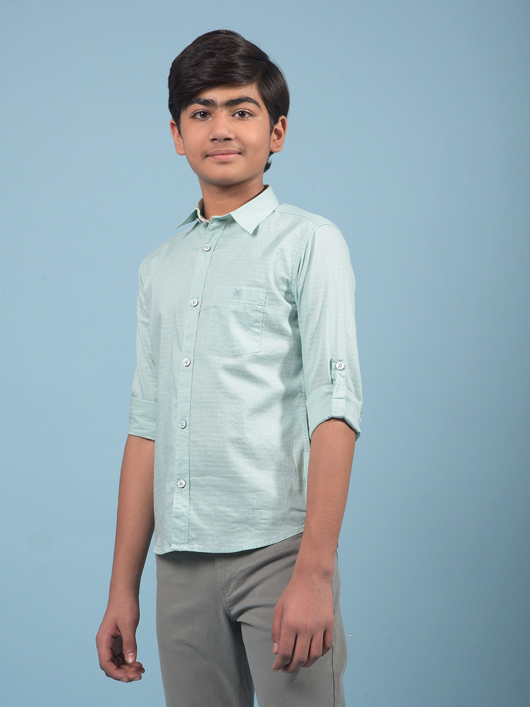 Green Shirt-Boys Shirts-Crimsoune Club