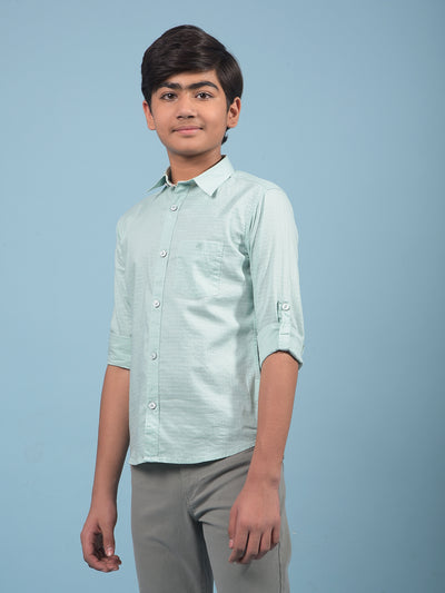 Green Shirt-Boys Shirts-Crimsoune Club