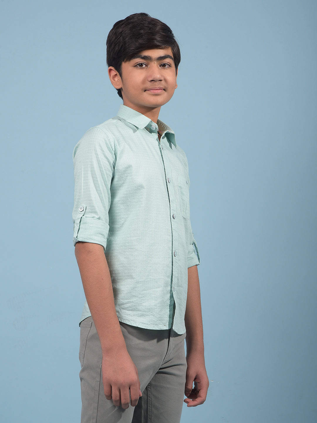 Green Shirt-Boys Shirts-Crimsoune Club