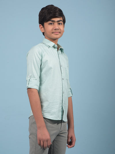 Green Shirt-Boys Shirts-Crimsoune Club