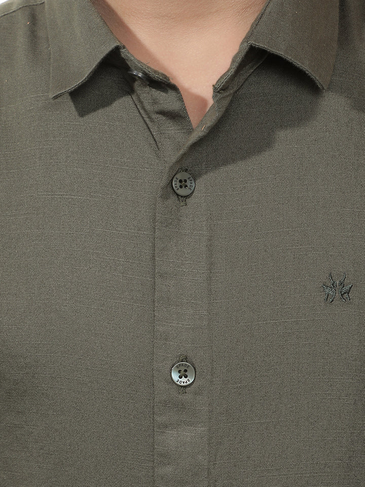 Muted Olive Everyday Shirt-Boys Shirts-Crimsoune Club