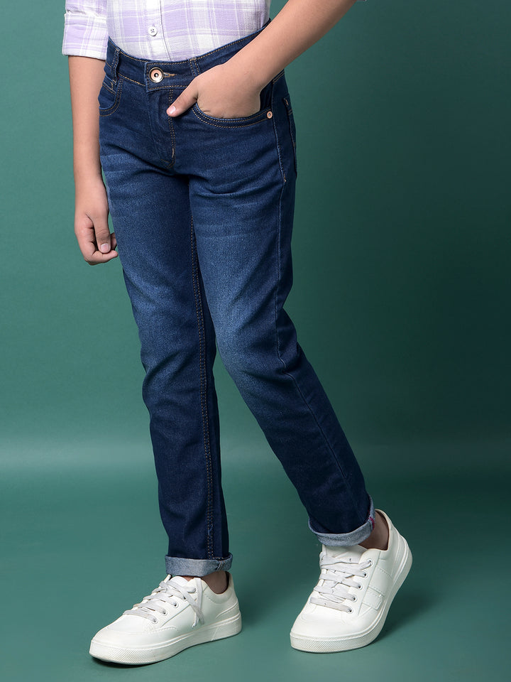 Blue Light Washed Jeans-Boys Jeans-Crimsoune Club
