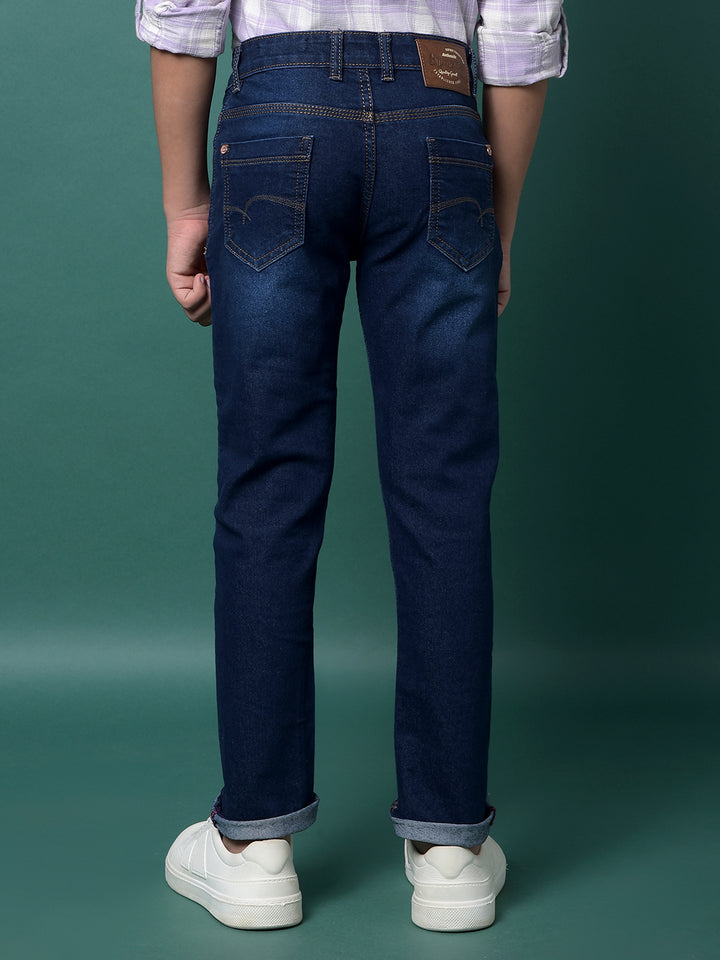 Blue Light Washed Jeans-Boys Jeans-Crimsoune Club