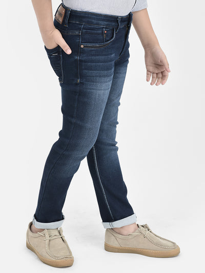 Navy Blue Jeans-Boys Jeans-Crimsoune Club