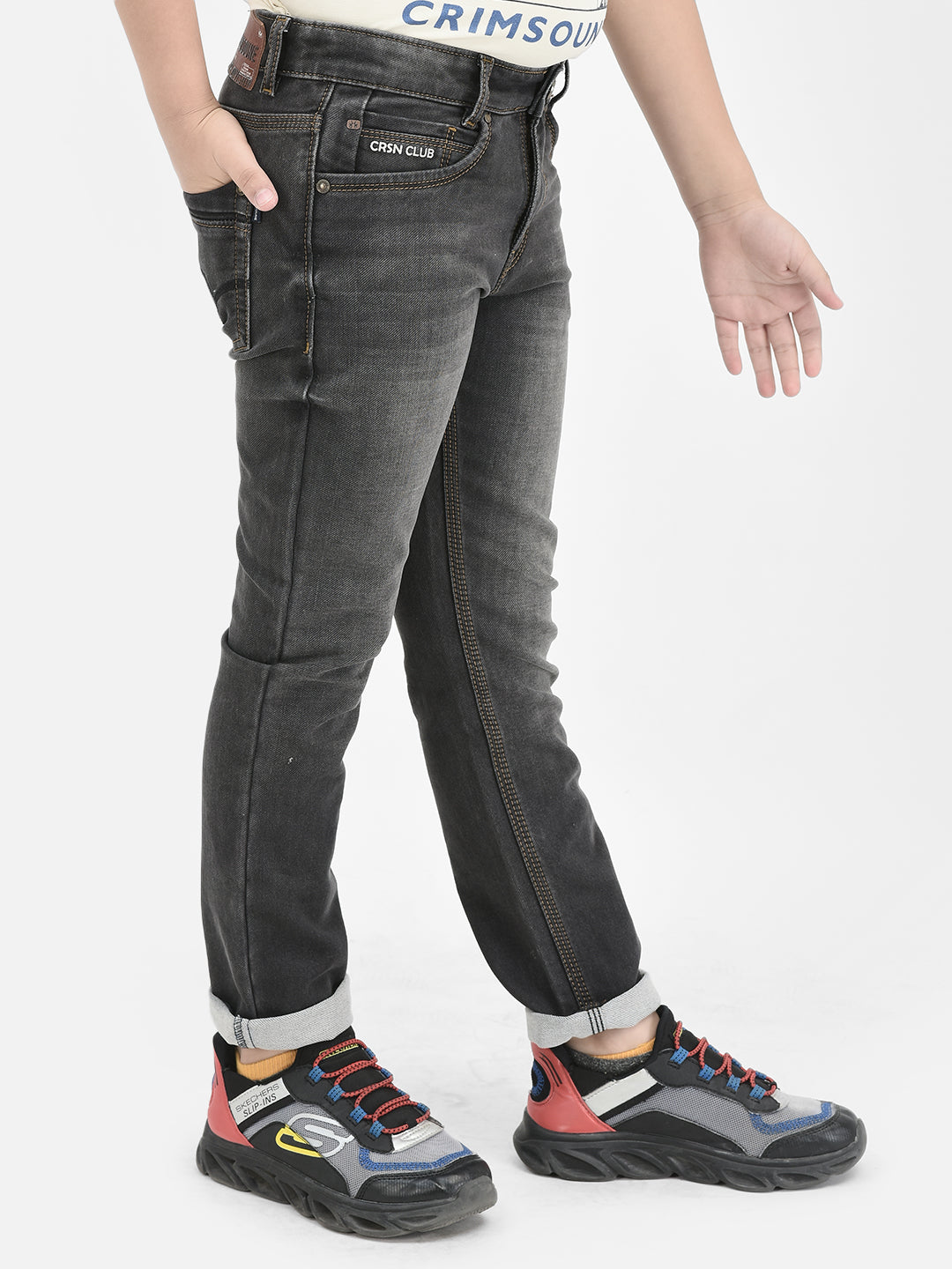 Sophisticated Grey Denim Jeans-Boys Jeans-Crimsoune Club