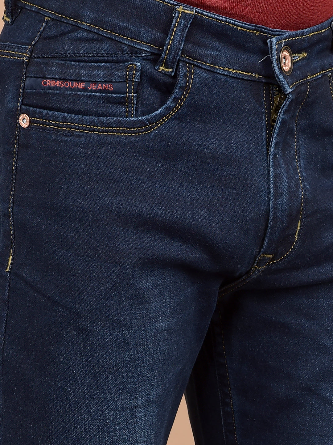 Navy Blue Heavy Washed Jeans-Boys Jeans-Crimsoune Club