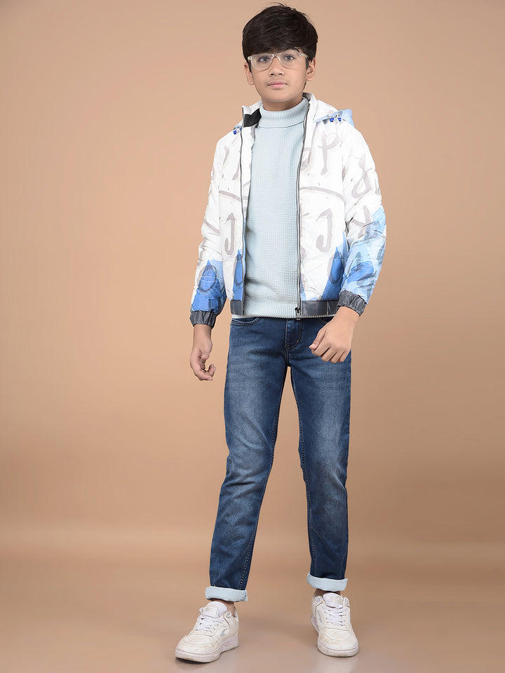 Navy Blue Light Washed Jeans-Boys Jeans-Crimsoune Club