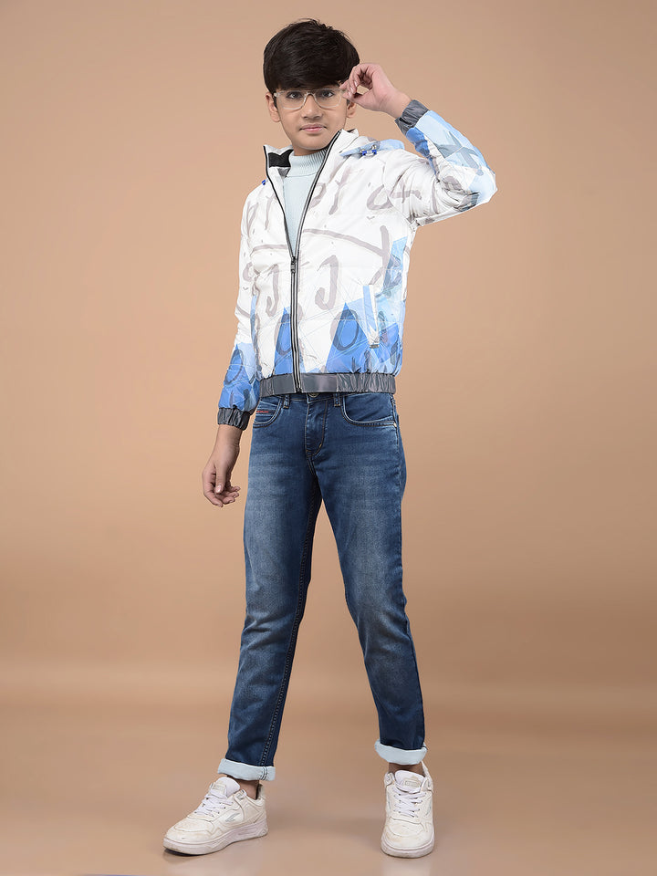 Navy Blue Light Washed Jeans-Boys Jeans-Crimsoune Club